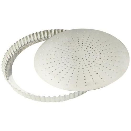 Tourtière Gobel Rond Cannelé - Fer Blanc, Fond Fixe, Ø 26 Cm - Made In France