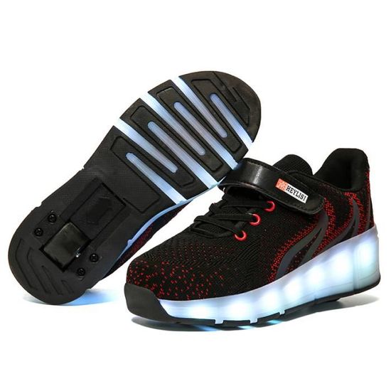 Baskets Patins 2 Roues Enfant – Unisexe, LED, Pointures EU 28-42 – Modèle You Walk