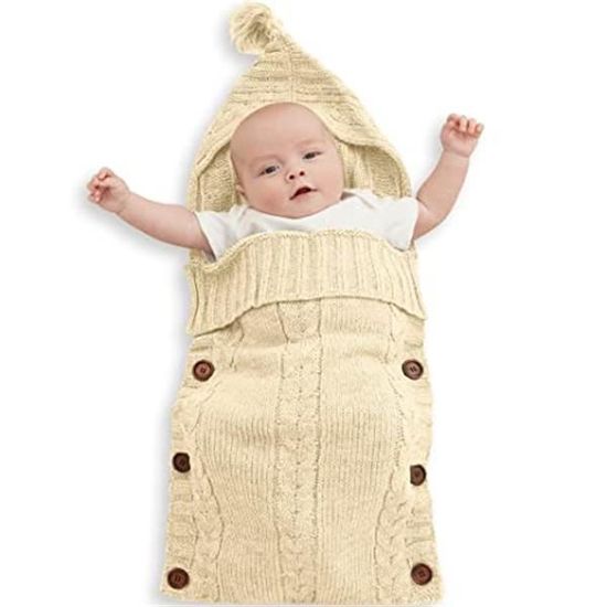 XJYDNCG Nid d'ange - Couvertures à emmailloter - Sac de couchage confortable pour bébé - Convient pour les 0 à 6 mois - Beige