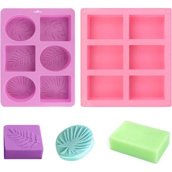 YOUYIKE® Lot de 2 Moules à Savon en Silicone, Rose Moulle à Savon Fait, DIY Rectangulaires Moules Savon pour Cupcakes, Gelée, Pâtisserie, Chocolat, Glace YOUYIKE® Lot de 2 Moules à Savon en Silicone, Rose Moulle à Savon Fait, DIY Rectangulaires Moules Savon pour Cupcakes, Gelée, Pâtisserie, Chocolat, Glace