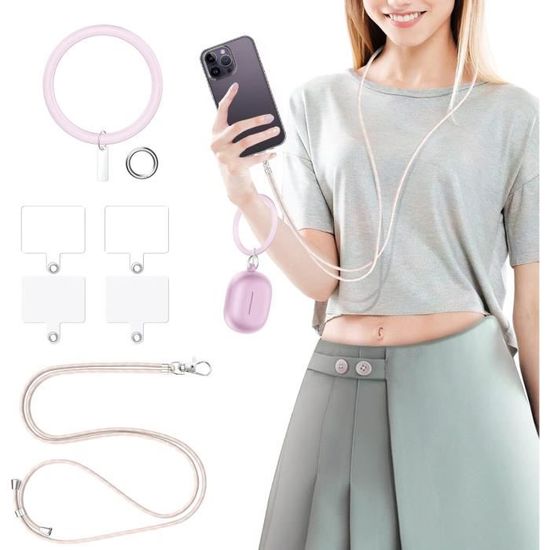 Dragonne Téléphone Avec Portefeuille Intégré - Sangle Réglable 90-130 Cm, Vert, Idéale Shopping/voyage
