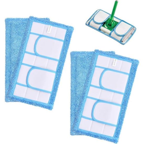 5 Tampons Microfibre Lavables Pour Balai Alanberg - 22x22 Cm, Absorption Maxi, Fermeture Nylon