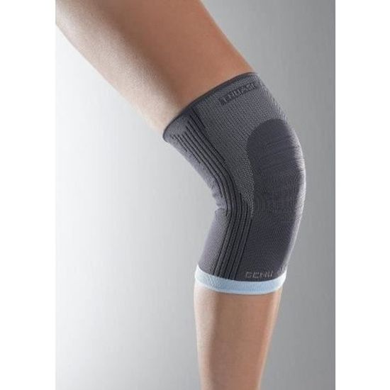Genouillère/bandage élastique LOREY - Sans Latex - Tissu 3D Respirant - Taille Unique Unisexe - Gris
