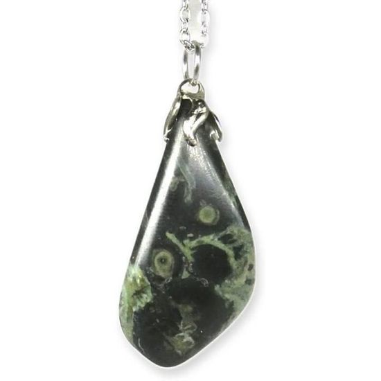 Magnifique Collier Sautoir En Agate Verte - Pierre Semi-Précieuse Bienfaisante - Neuf Avec Étiquettes