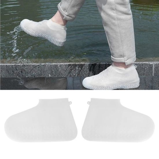 Couvre-chaussures de pluie en silicone anti-dérapant imperméables,  couvre-chaussures de protection (Blanc M ） HB004 En Stock HB12881