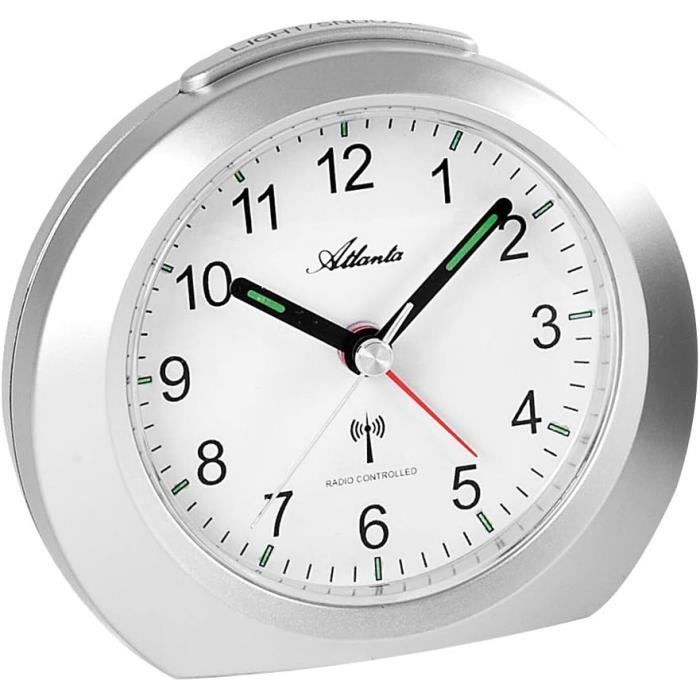 Réveil Atrium Pour Enfant A921-35 - Analogique Quartz Silencieux - Lumière LED - Snooze - Couleurs Turquoise/bleu Clair - 10 X 10 Cm