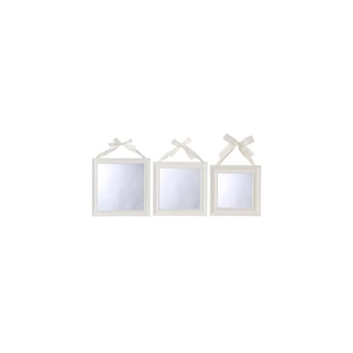 Lot de 3 miroirs carrés - Blanc