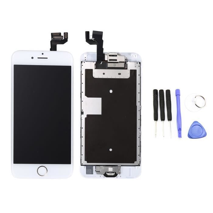 Vitre Tactile LCD Ecran pour iPhone 6S Blanc + Home Bouton + Outils -Startups