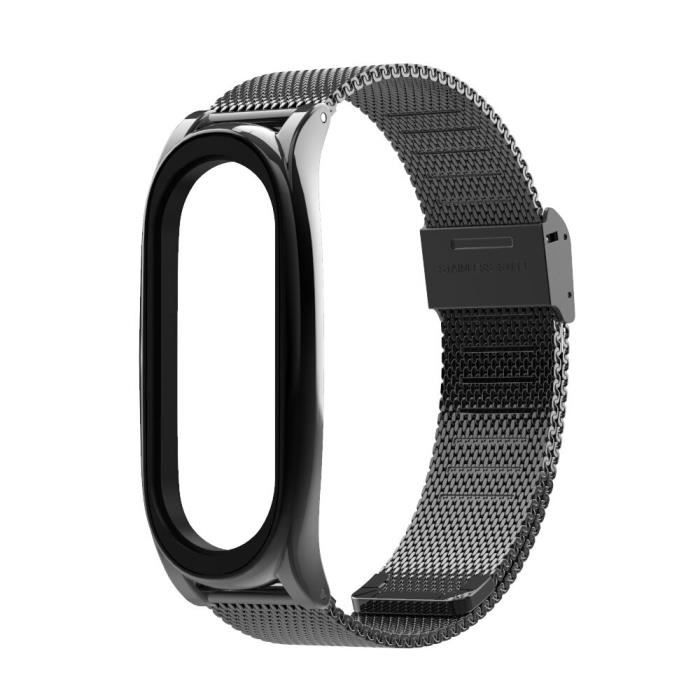 Mi bande 5 Bracelet pour Xiaomi Mi bande 4 Bracelet Pulseira poignet Correa Mi bande 3 Milanese Plus Black|For Mi Band 3 -XUNI2413