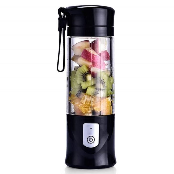 Portable Mini Mixeur des Fruits Portable Blender à Smoothie et Milk-shak,420ml pour Sport et Voyage,Noir a456