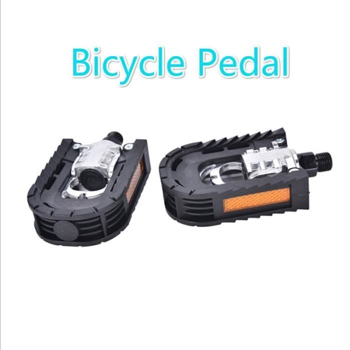 Pièce Détachée,2 pièces pédales de VTT en alliage d'aluminium en plastique pédales pliantes pédales de vélo composant de cyclisme