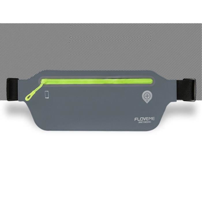 étui cas tel portable Sac Banane Course à Pied Marche Réfléchissant Imperméable pour Wiko Sunny 4 Plus (2019) > GRISE
