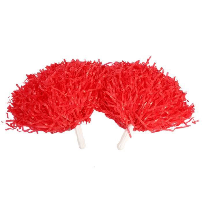 ARAMOX Cheerleading Pom Poms Cheerleading Pompoms Cheer Party Costume Accessoires de sport (rouge)