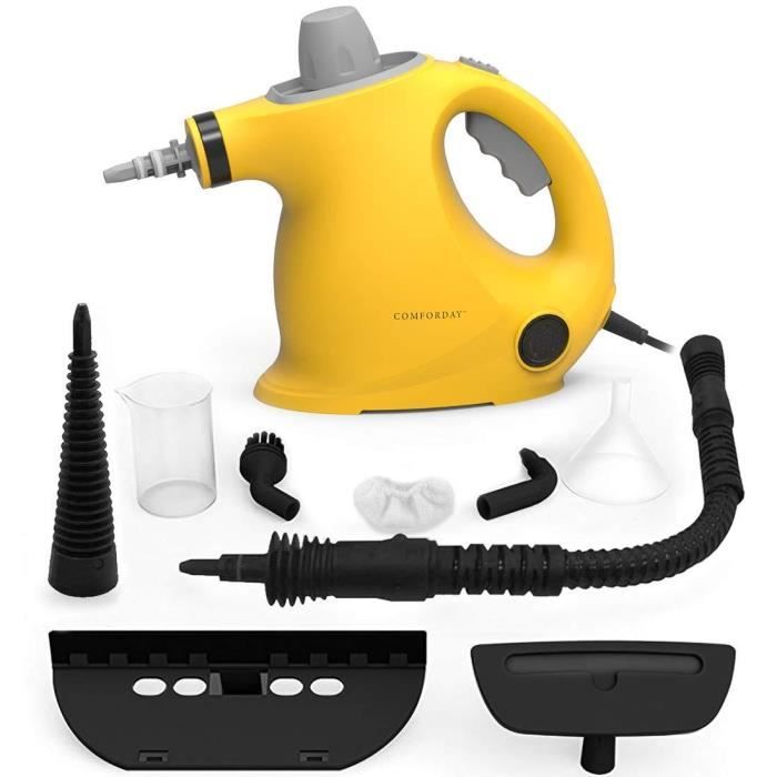 Nettoyeur Vapeur à Main, Nettoyeur à Vapeur Portable Multi-Usage sous Pression avec 9 Accessoires pour Enlever des Taches, Tapis,