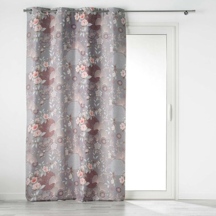 RIDEAU A OEILLETS 135 x 260 CM 100% OCCULTANT/MICROFIBRE IMP. YOKAHAMA GRIS