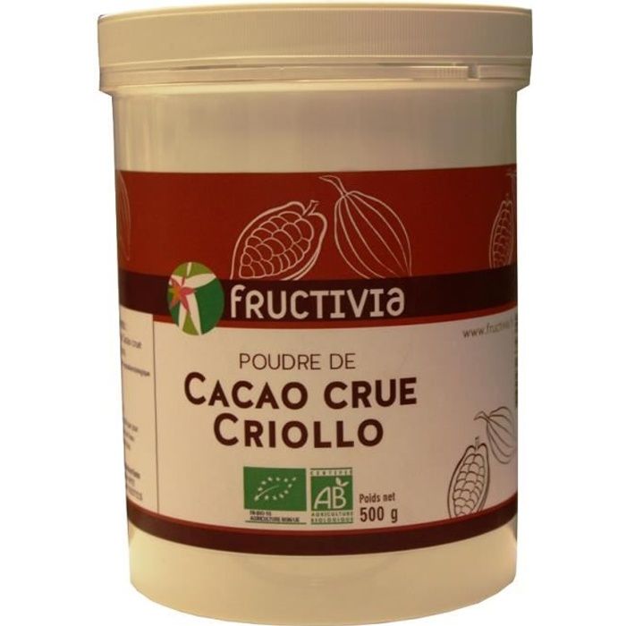 Poudre de cacao cru Criollo Bio 500g Fructivia