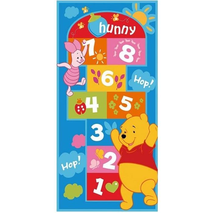 Tapis enfant Marelle Winnie l'Ourson 140 x 67 cm Disney GUIZMAX