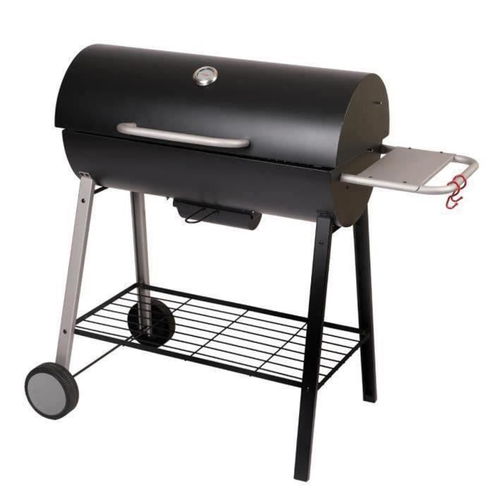 Barbecue à Charbon coloris noir-gris - L. 100 x l. 52 x H. 96 cm