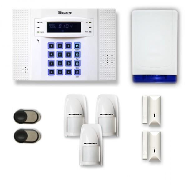 Alarme maison sans fil DNB 2 à 3 pièces mouvement + intrusion + sirène extérieure autonome - Compatible Box