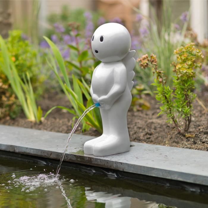 Fontaine Boy Ange 67 cm Blanc