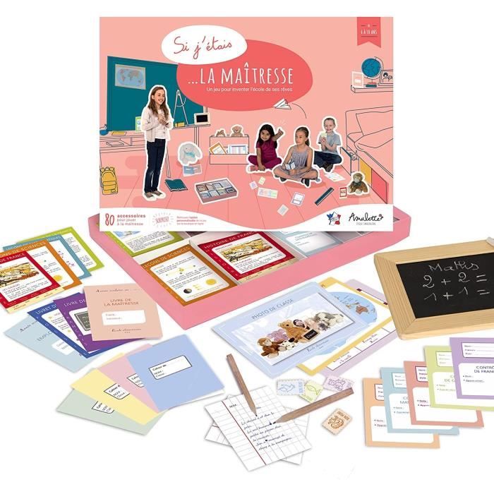 Coffret Si J’étais la Maîtresse - Jeu d'imitation éducatif 6 à 10 ans - 80+ accessoires pour jouer à la maîtresse d’école