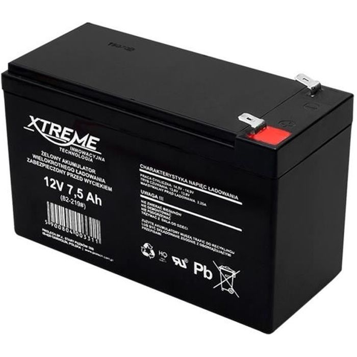 Batterie gel rechargeable 12V 7.5Ah sans entretien Xtreme