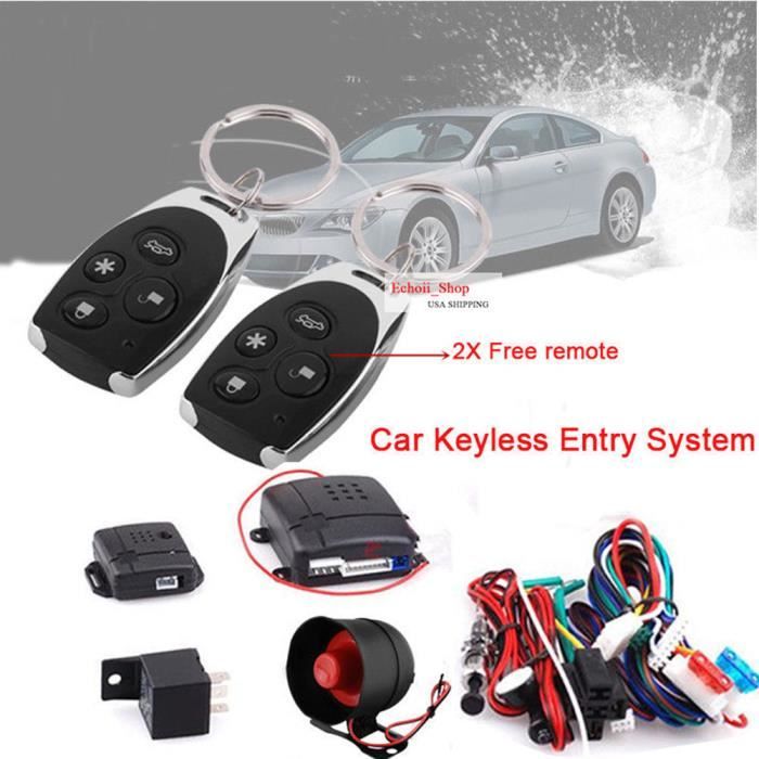 LED Système d'alarme auto avec 2 télécommande porte clé Verrouillage PR sécurité de voiture - XY FR