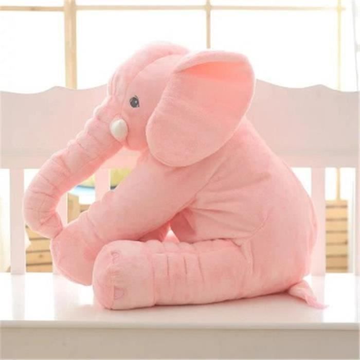 QQ40032-60CM ébé l'éléphant dormir poupée peluche oreiller ROSE