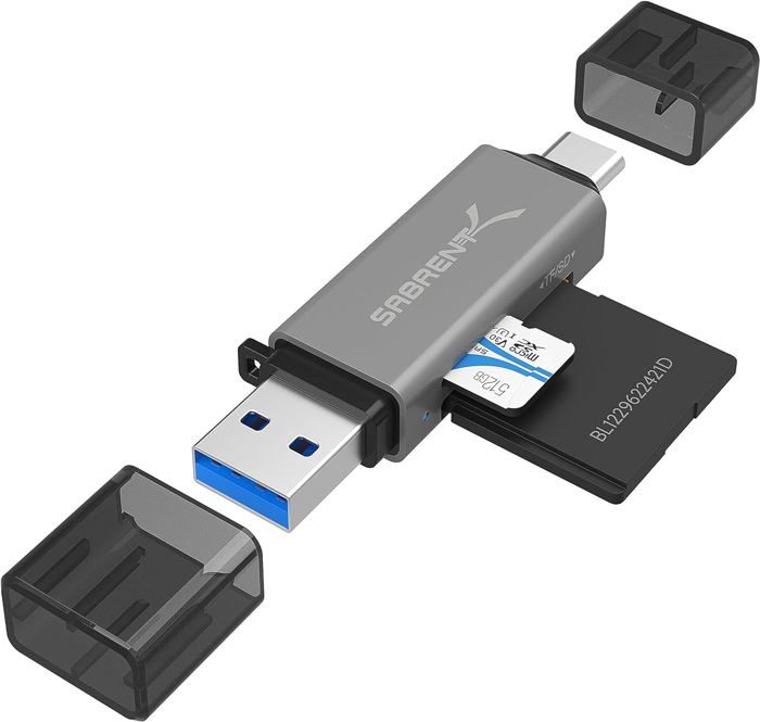 Lecteur De Carte SD 3-en-1 - Compatible IPhone, Android, USB-C, USB-A - Pour Trail Cam Et Appareils Photo