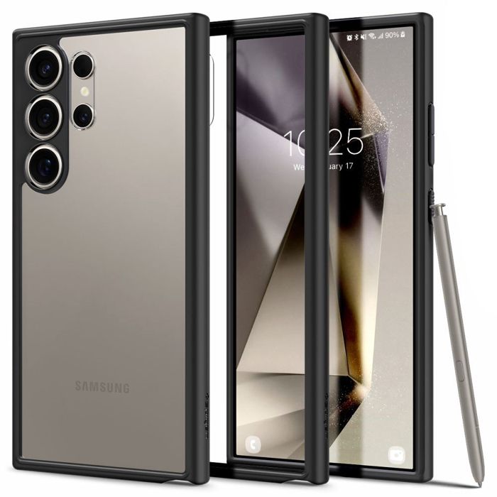 Coque pour téléphone - Spigen - Ultra Hybrid - Noir Mat - Protection antichute - Compatible S24 Ultra