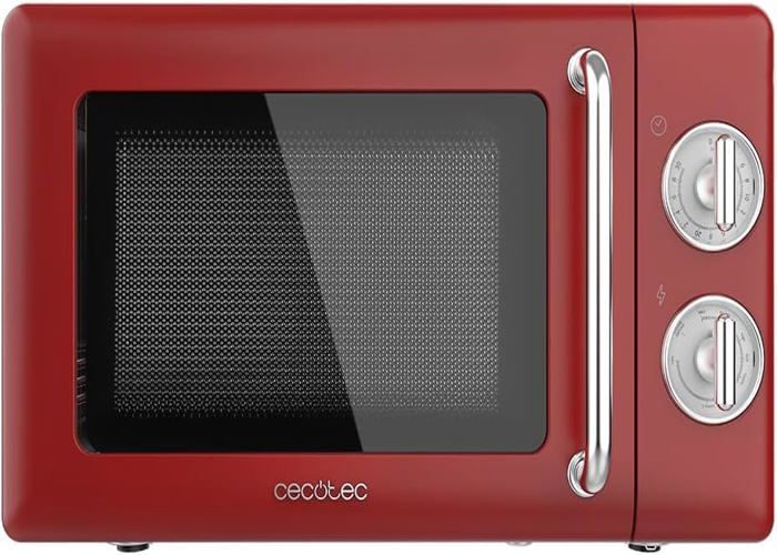 Micro Rouge Micro-Ondes Mécanique Avec Grill Proclean 3110 Rouge Rétro, 20 L, 700 W ...