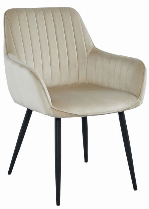 Chaise SOLDEN - velours beige / pieds noirs x 1