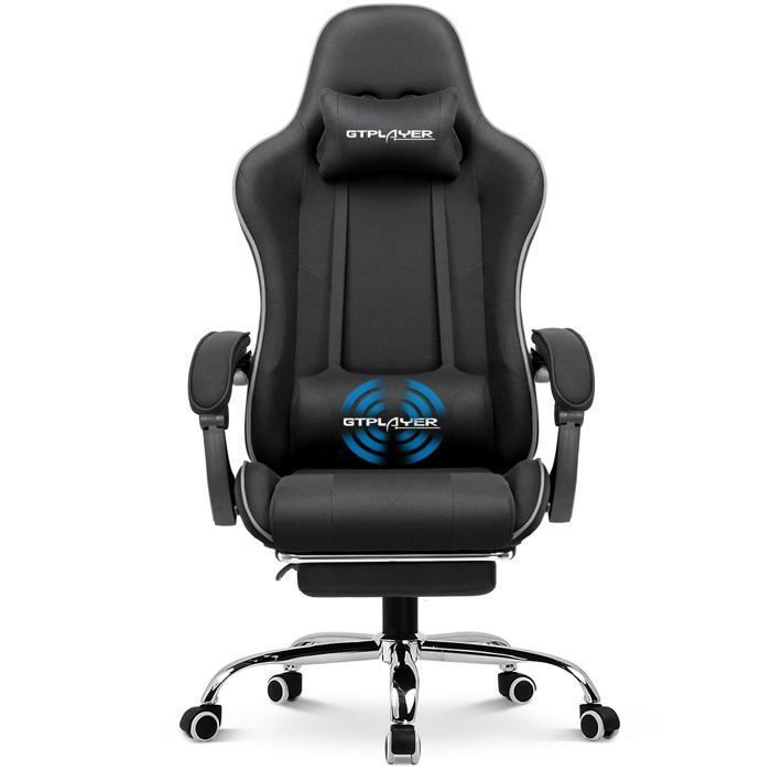Chaise de gaming chaise de bureau Ergonomique avec Dossier réglable à 135° Tissu - vue 9