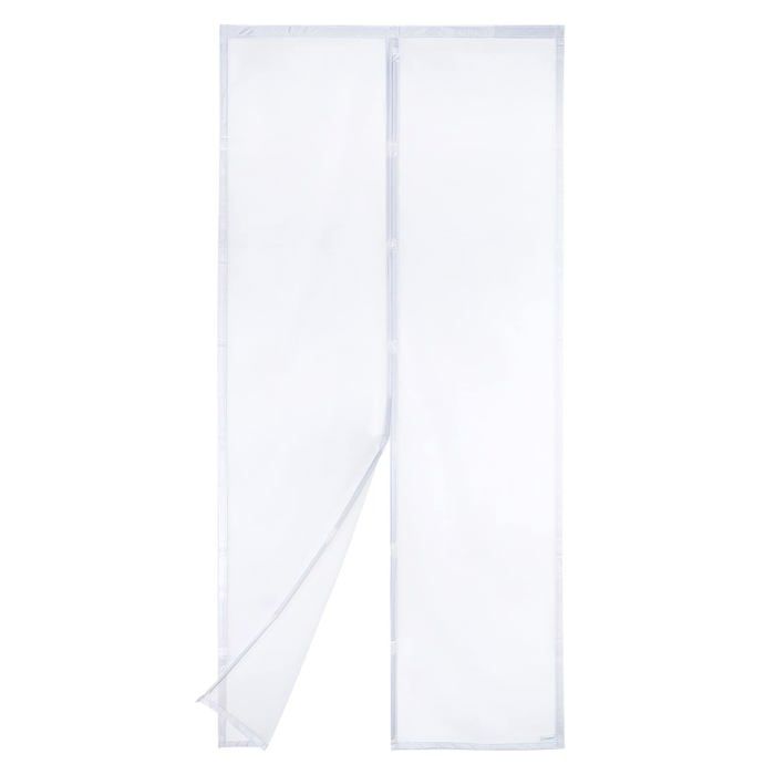 Moustiquaire magnétique pour porte 90×210 cm – blanche maille ultrarésistante fermeture automatique