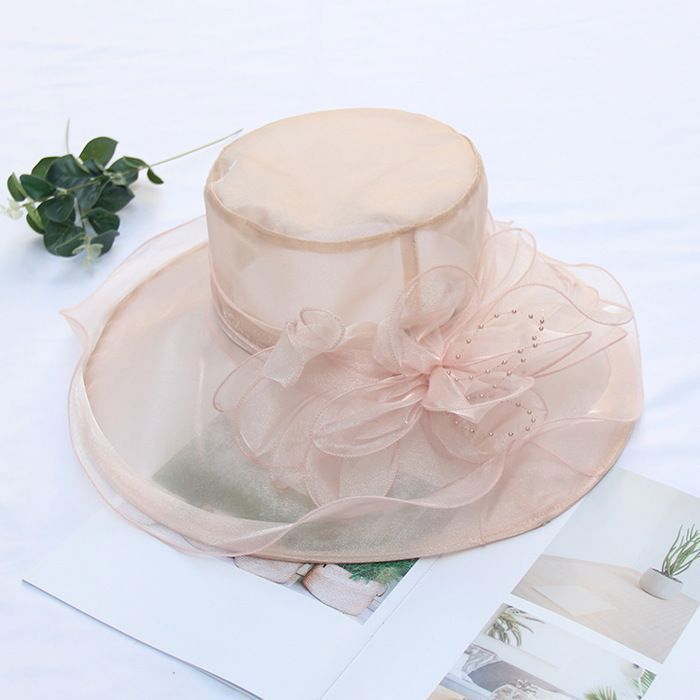 Chapeaux en organza pour femme - Chapeau de soleil à large