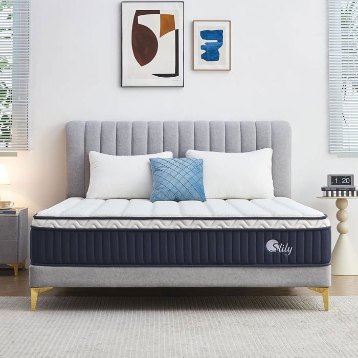 slily Matelas 180x200 30 cm Épaisseur Matelas Hybride à Ressorts Indépendan Ensachés et Mousse à Mémoire de Forme Gel Oeko-tex