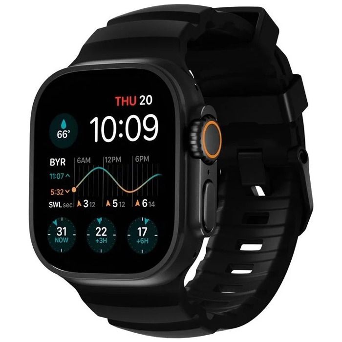 Bracelet - NOMAD - Rocky Point - Apple Watch Ultra 46 mm / 49 mm - Carbone Noir - Connecteur Noir