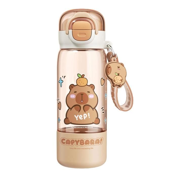 Bouteille eau Capybara avec Paille 510 ML de gobelet de consommation Portable la Chaleur à la Chaleur avec Couvercle Multico GOURDE