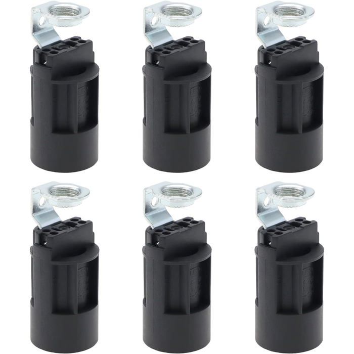 6pcs E14 Bougie Ampoule Titulaire Base de Lampe en Plastique Support de Douille de Lampe pour Fabrication de Lampes Lustre