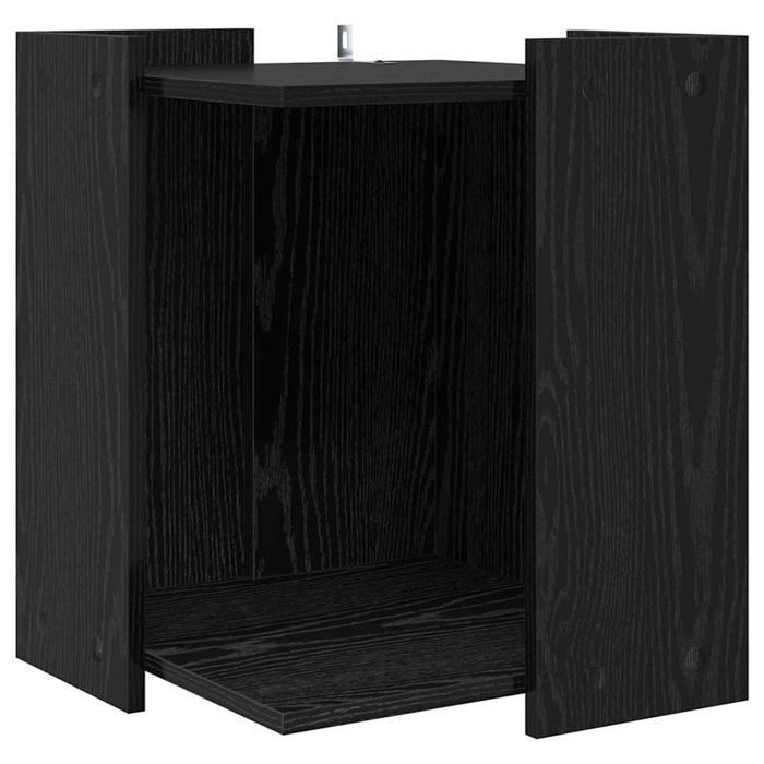 Boîte à litière pour chat - vidaXL - Aspect chêne noir - 42x42x51 cm - Bois - Durable - Facile à entretenir