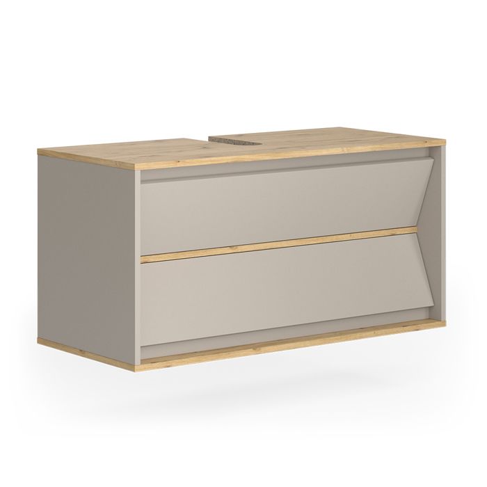 Meuble sous vasque simple Edelin 100x50cm avec 2 tiroirs Cachemire Vicco 57992