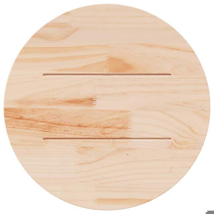 Plateau de table rond en bois de pin - MEUBLECHIC - Ø70x2,5 cm - Blanc ...