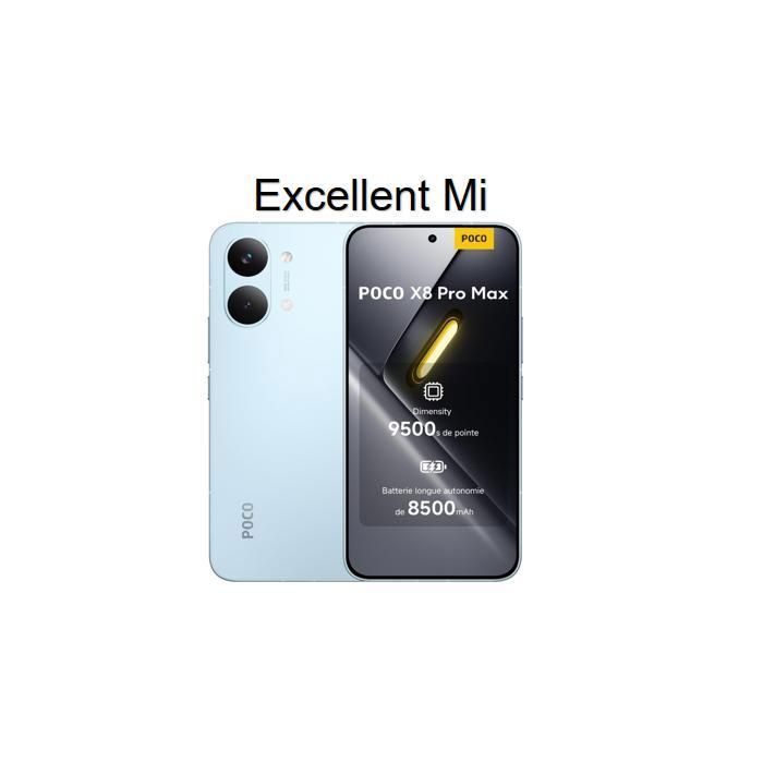 POCO X8 Pro Max Smartphone de 12+256G Bleu- Version européenne - Non Chargeur - Neuf - MIHOME