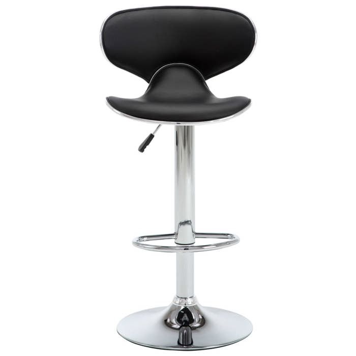 Tabourets Cuisine - Noir - Chaises de bar - (2 pcs) - 2 personnes - noir similicuir 50x46x(87-108) cm F2215