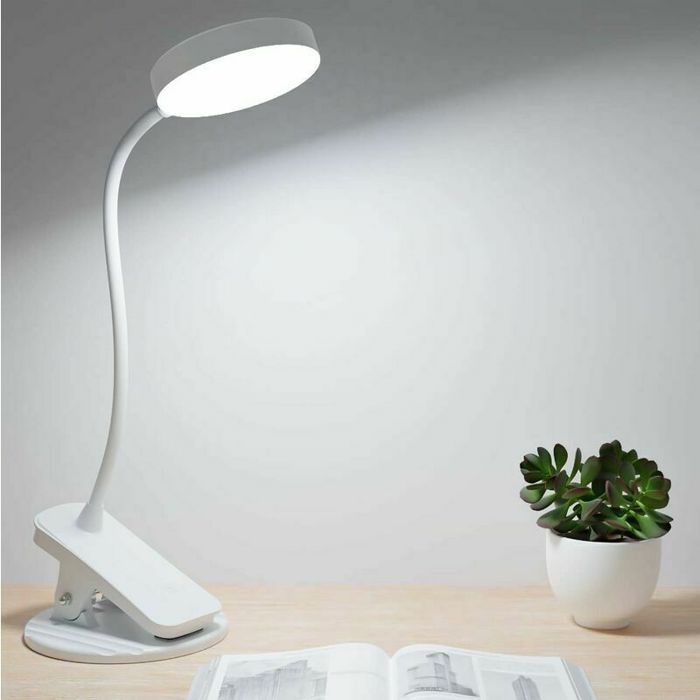 Lampe de bureau à pince LED - JZSH - 3 températures de couleur (3000-6000K) - Gradation en continu - Flexible à 360°