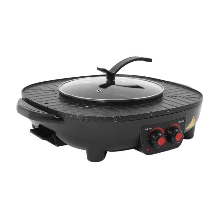 Hotpot et grill électrique 2 en 1 Anti-adhésif Sans fumée