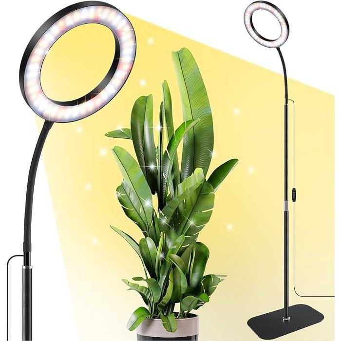 Lampe de Croissance avec supportavec bras ajustables à 360°minuterie automatique 3/9/12H10 Lampadaire Simple Tête