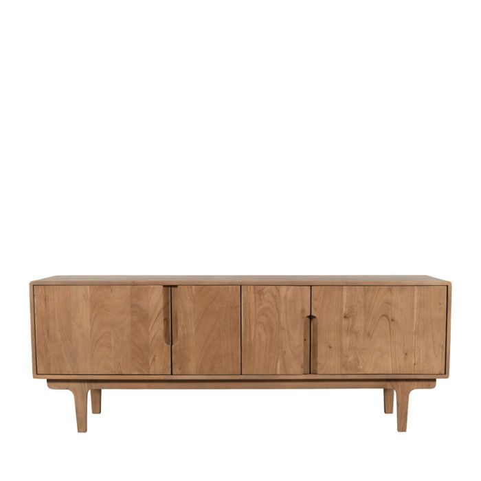 Bogor - Meuble tv 4 portes en bois massif L150cm - Bois foncé Bogor - Meuble tv 4 portes en bois massif L150cm - Bois foncé