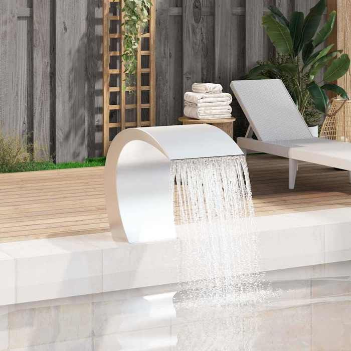 Fontaine Cascade de Piscine - vidaXL - acier inoxydable - 45 x 30 x 60 cm@lme28l