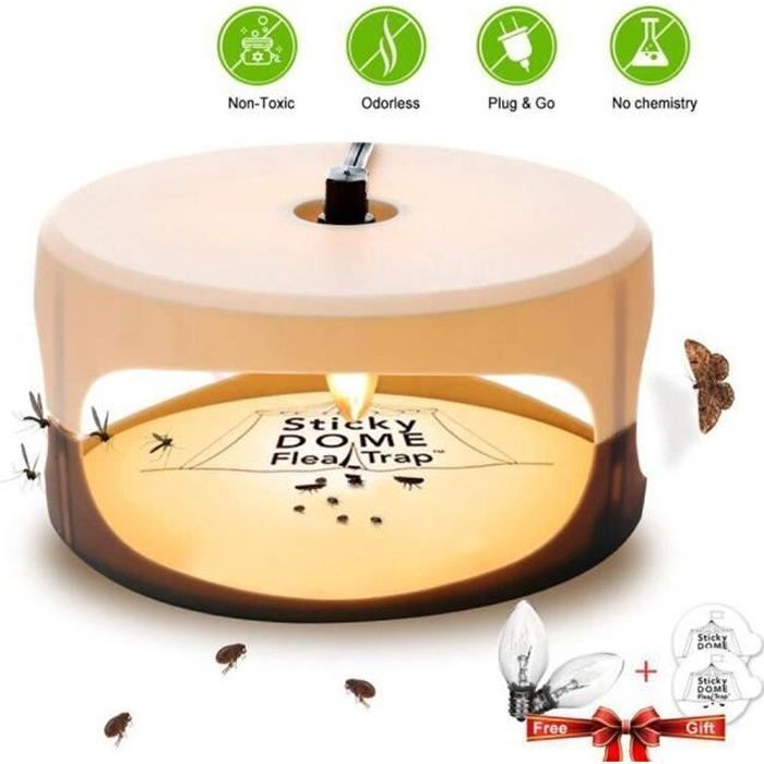 Piège à puces avec 2 disques de colle Étanche Non toxique Aucun insecticide Piège Killer Meilleur lutte antiparasitaire